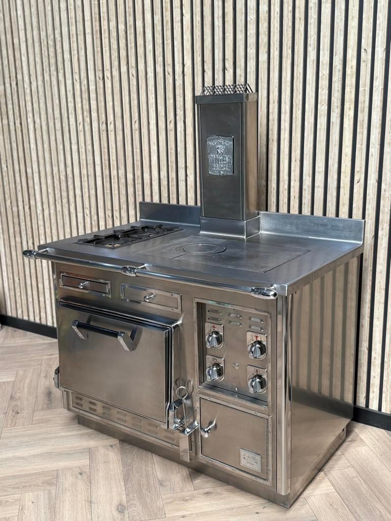 Prachtig Molteni Fornuis Inox 120cm + Gasoven, Witgoed en Apparatuur, Fornuizen, Warmhoudplaat, 60 cm of meer, Ophalen of Verzenden