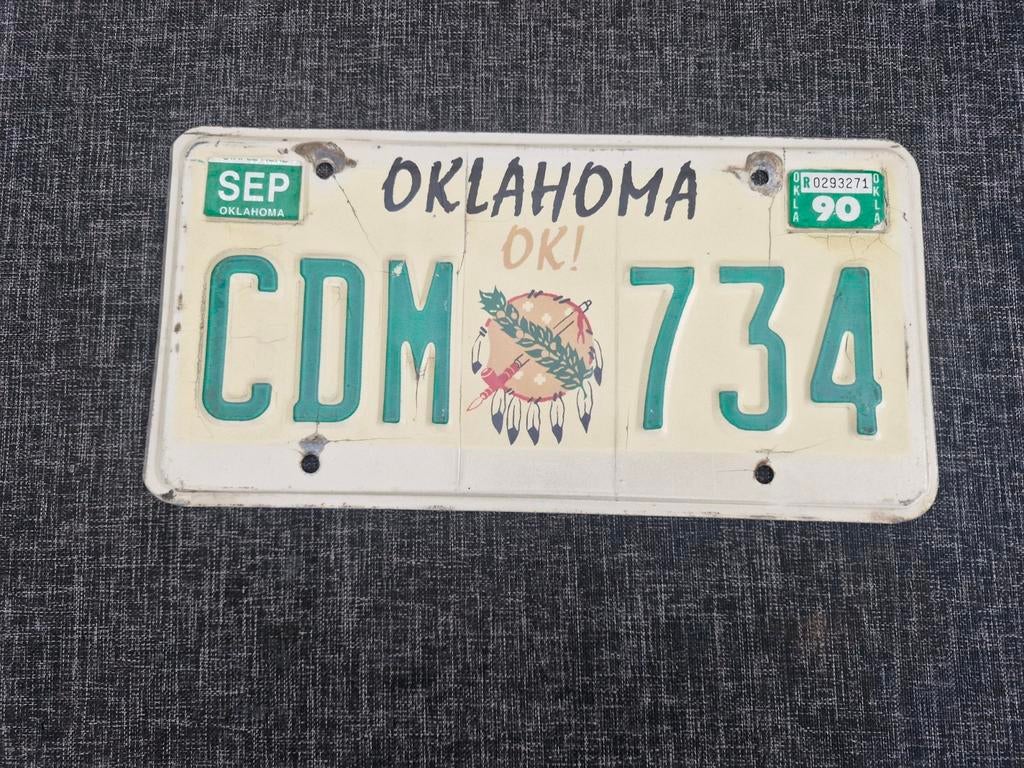 Kentekenplaat Oklahoma USA Nummerplaat nummerbord License VS, Ophalen of Verzenden, Gebruikt, Auto's