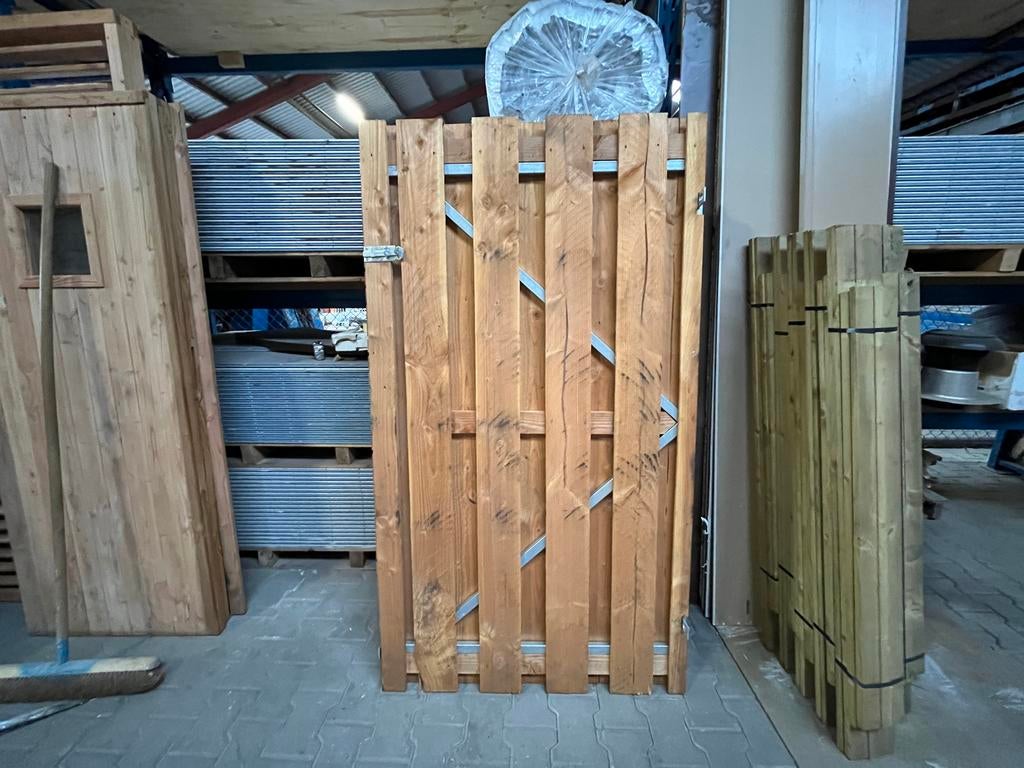 Houten Tuindeur 180x100cm, Ophalen, 120 cm of meer, 200 tot 215 cm, Hout