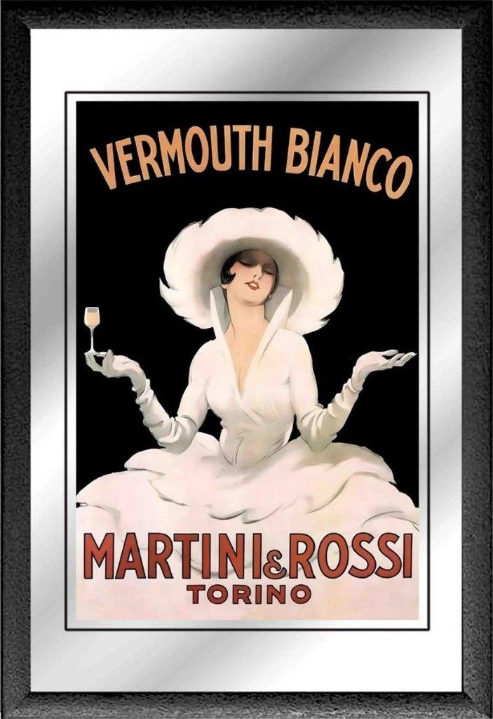 Martini Rossi vrouw reclame spiegel wanddeco cafe decoratie, Info@deconoord.nl, Deco Noord, Nieuw, Ophalen of Verzenden