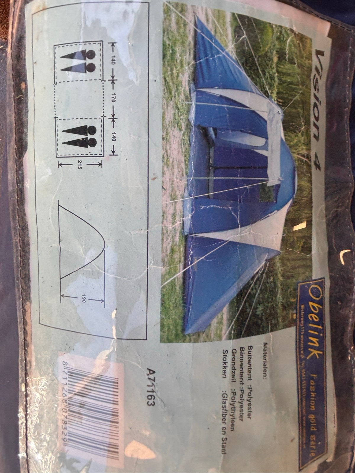 Obelink Vision 4 - 4 persoons tent met grondzeil, Ophalen, Gebruikt, Tot en met 4