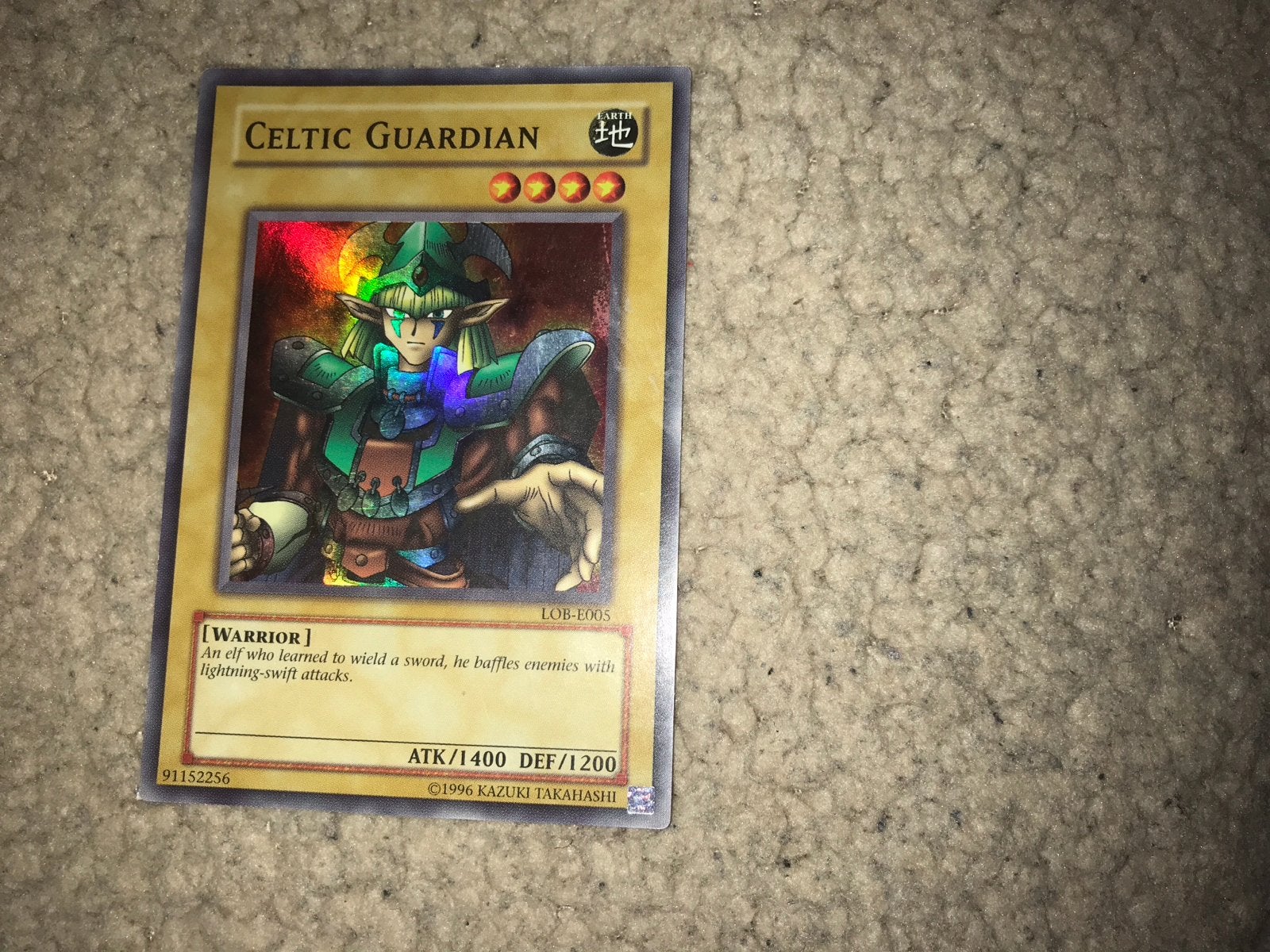 Yu-Gi-Oh! Celtic Guardian LOB-E005 Foil Kaart, Ophalen of Verzenden, Gebruikt, Losse kaart, Foil