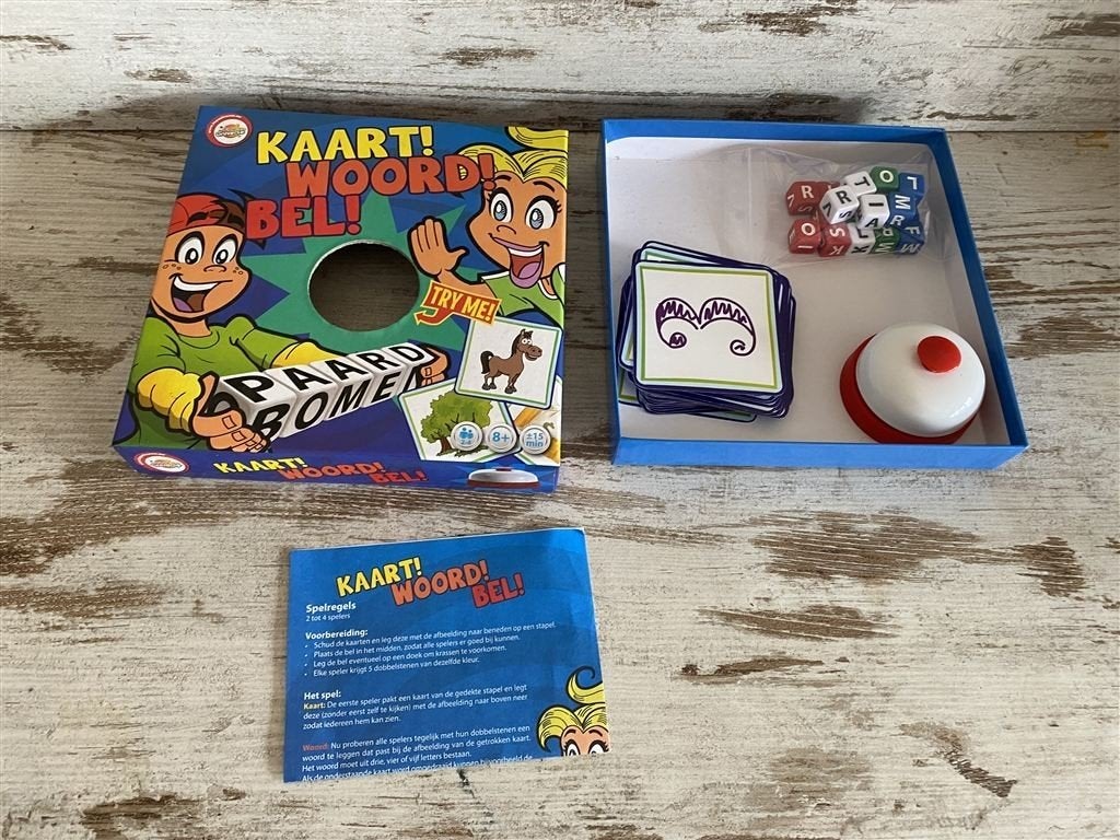 Kaart! woord! bel! gezelschapsspel [s899], Verzenden, Zo goed als nieuw