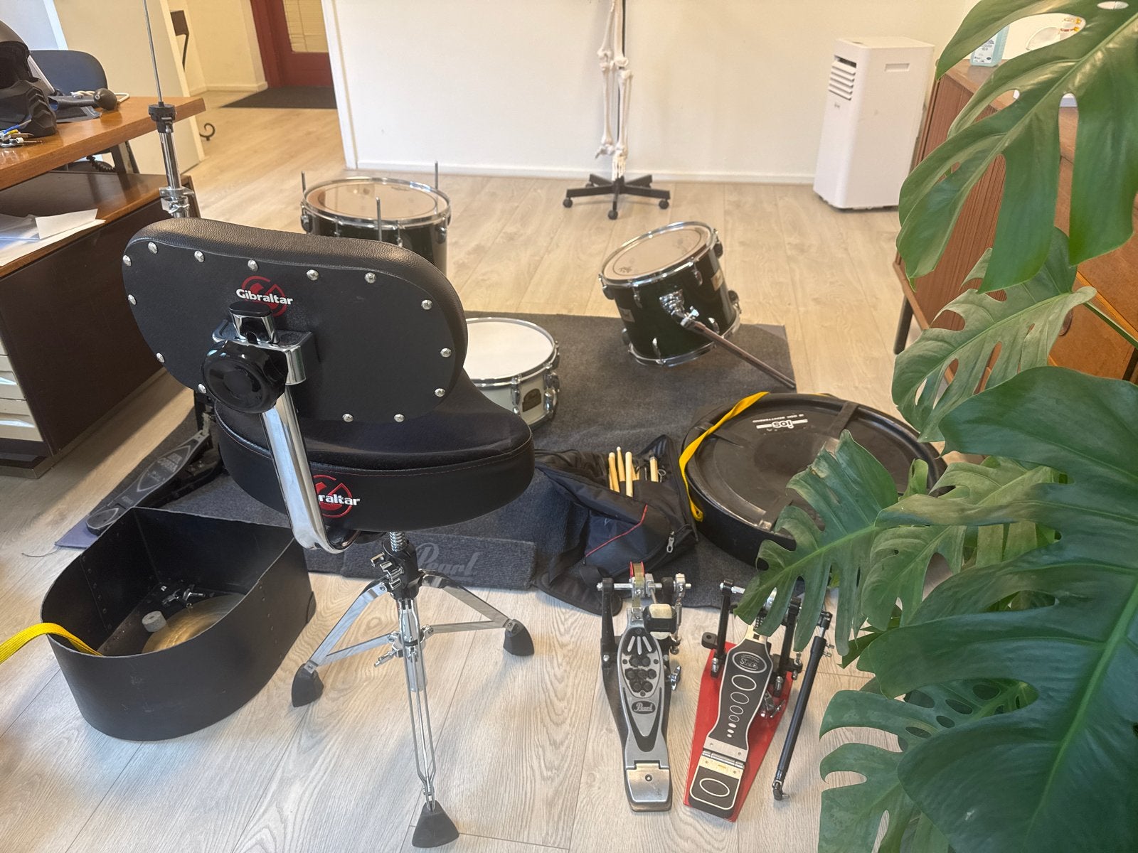 Complete professionele drumset met hardcases, Ophalen, Gebruikt, Pearl