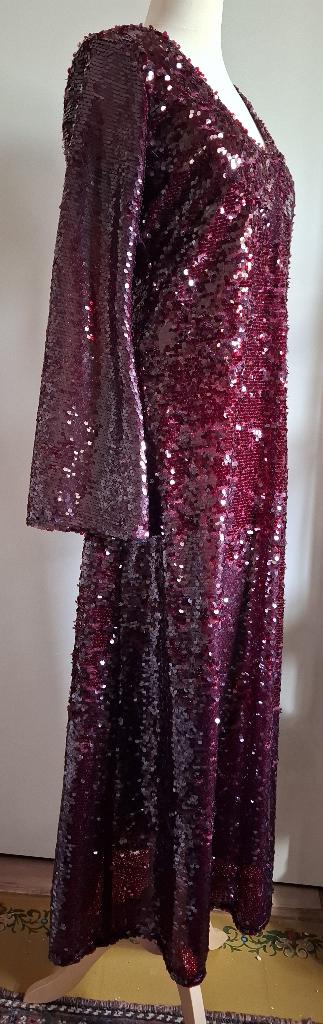 ZARA wijnrode midi/maxi party/club jurk met pailletten mt M, Maat 38/40 (M), Verzenden, Zara, Nieuw