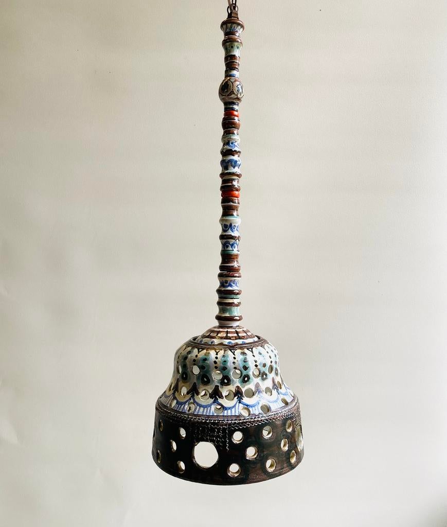 Guul en Henk Jacobs jaren 70 keramiek hanglamp, Overige materialen, Gebruikt, Onbekend, Ophalen of Verzenden