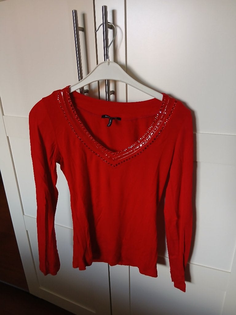 Shirt rood 36, Ophalen of Verzenden, Zo goed als nieuw, Lange mouw, Maat 36 (S)