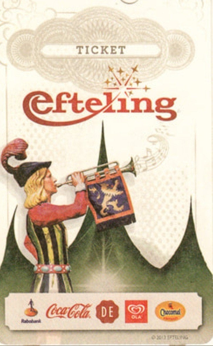 2 online tickets Efteling voor a.s. zaterdag 20 juni, Twee personen, Ticket of Toegangskaart