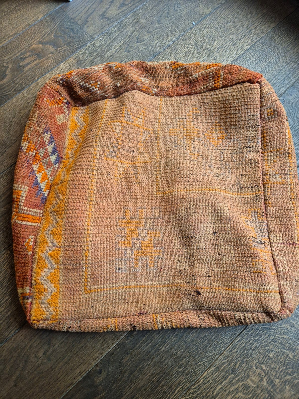 nieuwe Marokkaanse berber wollen kelim, vloerkussen poef, Nieuw, Ophalen of Verzenden, 50 tot 75 cm, Vierkant