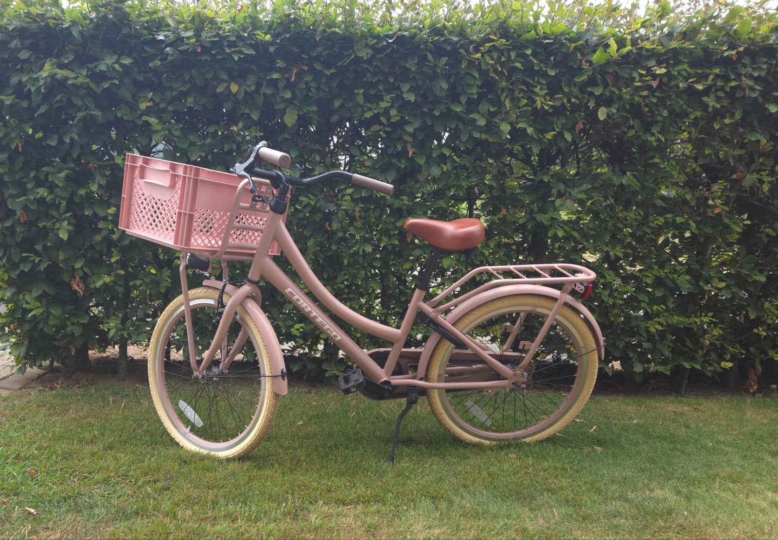 Cortego Transporter Meisjesfiets 22 inch Zalmroze, Ophalen, 22 inch, Gebruikt, Velgrem