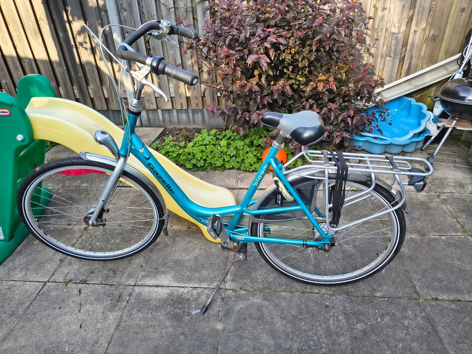 Gazelle moederfiets 53 inch met zitjes, windscherm en tassen, Ophalen, 2 zitjes, Windscherm, Gazelle