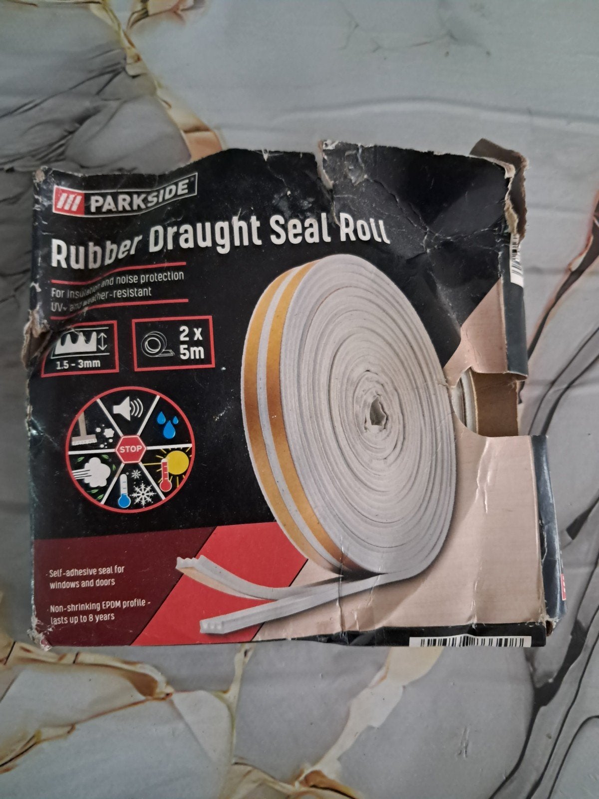 Rubber Tochtstrip draught seal - 2x5m voor ramen en deuren, Overige materialen, Nieuw, 5 tot 10 m², Muurisolatie
