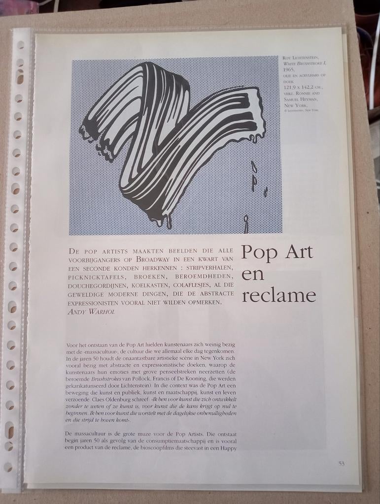 Pop Art en reclame Roy Lichtenstein Andy Warhol, Ophalen of Verzenden, 1980 tot heden, Tijdschrift
