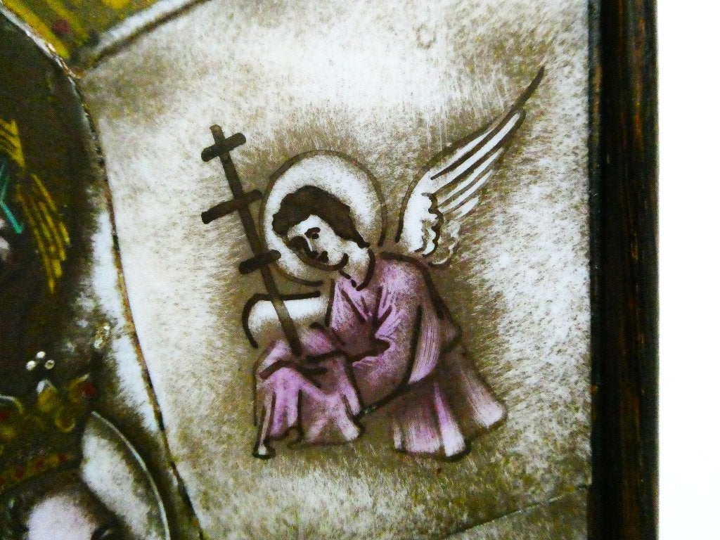 Opaline Icoon Onze-Lieve-Vrouw van Altijddurende Bijstand, Antiek en Kunst, Antiek | Religie, Ophalen of Verzenden