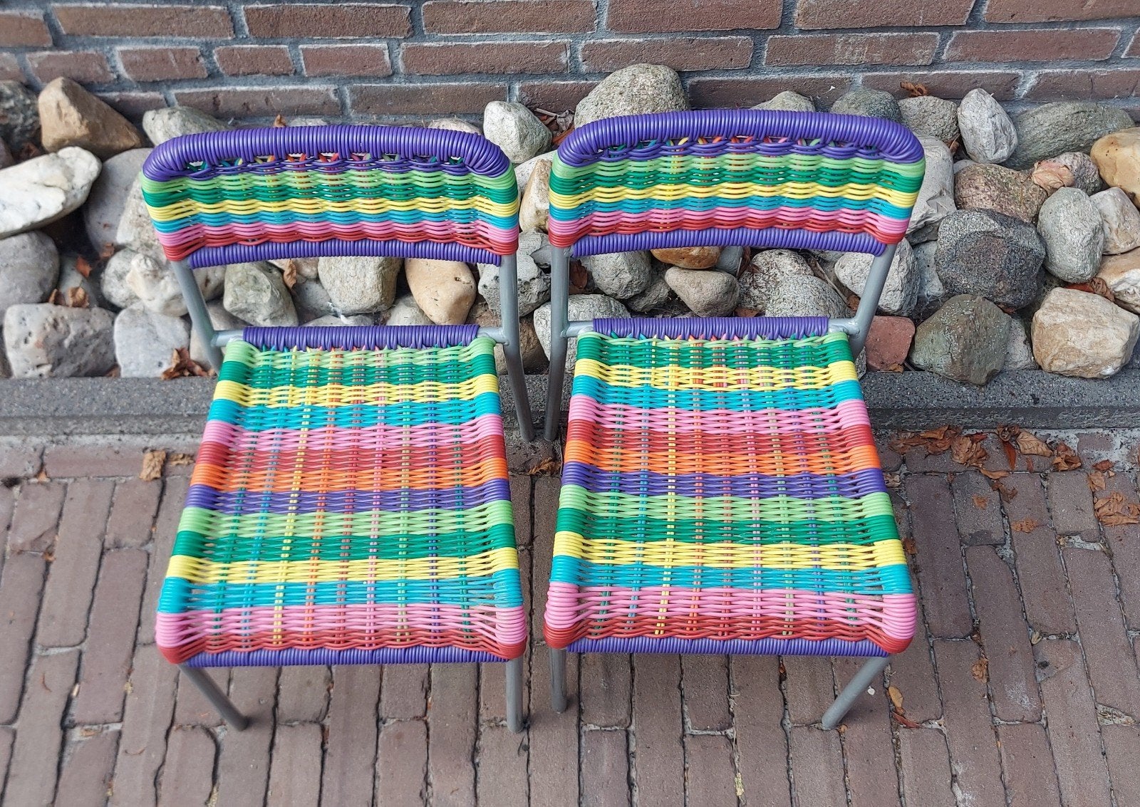 2 Kinderstoeltjes van IKEA, Tuin en Terras, Tuinstoelen, Ophalen, Zo goed als nieuw, Stapelbaar
