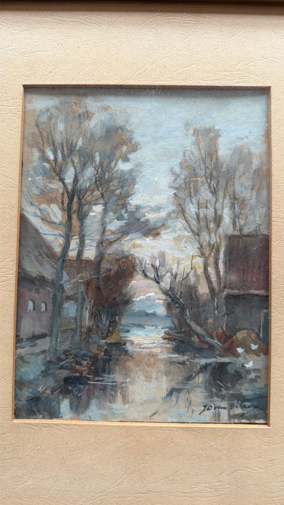 Antieke aquarel, Ophalen of Verzenden