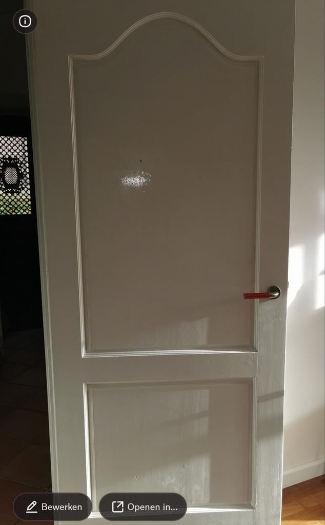 Paneeldeuren, per stuk of alle 4. 2 dicht/2 met glas, Doe-het-zelf en Verbouw, Deuren en Horren, Ophalen, Gebruikt, 80 tot 100 cm