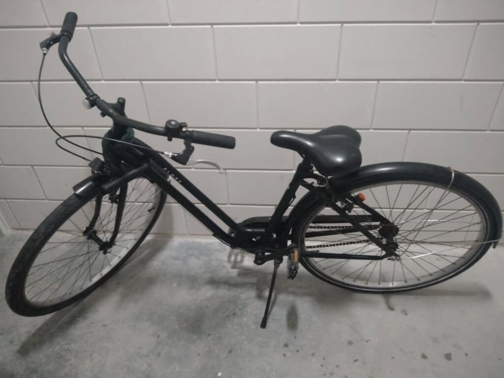 Decathlon ELOPS 520 Low-Frame City Bike – Black, Gebruikt, Velgrem, Minder dan 47 cm, Ophalen