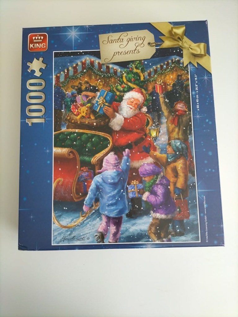 King puzzel (Santa giving present - Christmas collection), Ophalen, 500 t/m 1500 stukjes, Zo goed als nieuw, Legpuzzel
