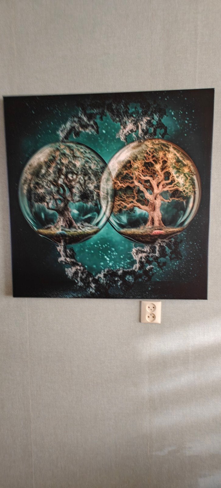 Te koop canvas schilderij " parallelle werelden", Ophalen