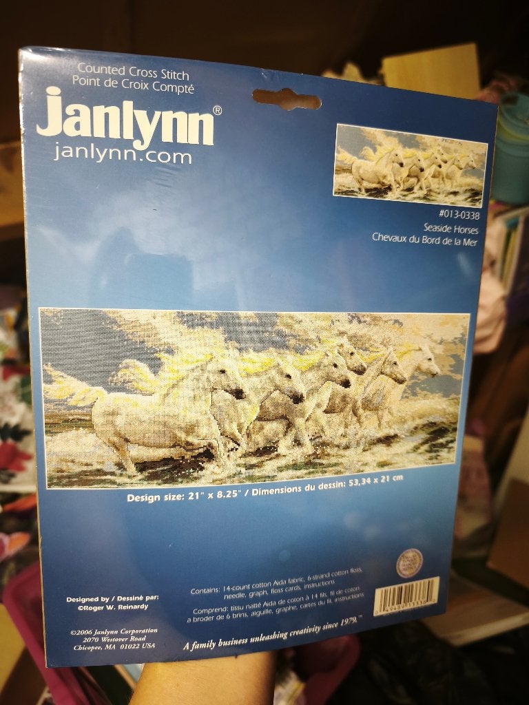 Borduurpakket Janlynn paarden, Ophalen of Verzenden, Nieuw, Handborduren, Borduurpakket