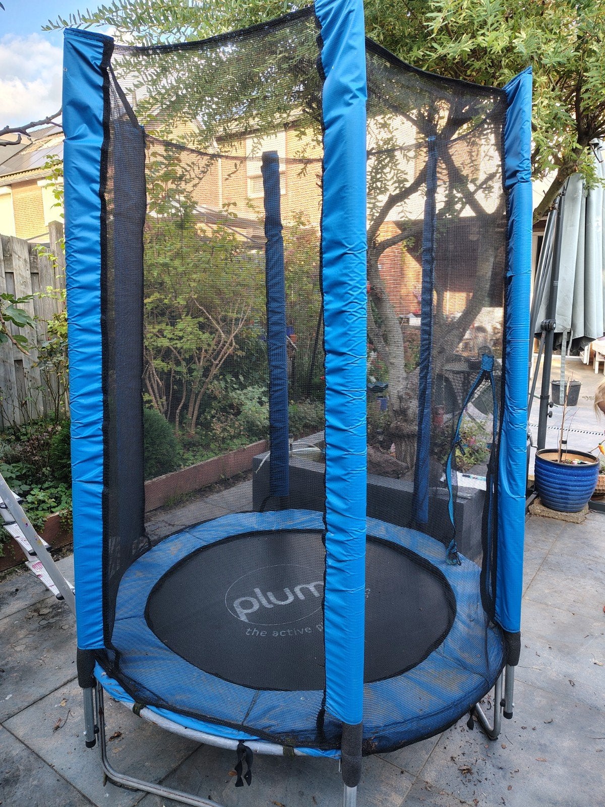 Plum trampoline met veiligheidsnet - rits defect, Ophalen, Gebruikt