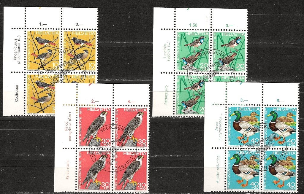 Zwitserland 960-963 blok van 4, Postzegels en Munten, Postzegels | Europa | Zwitserland, Ophalen of Verzenden, Gestempeld