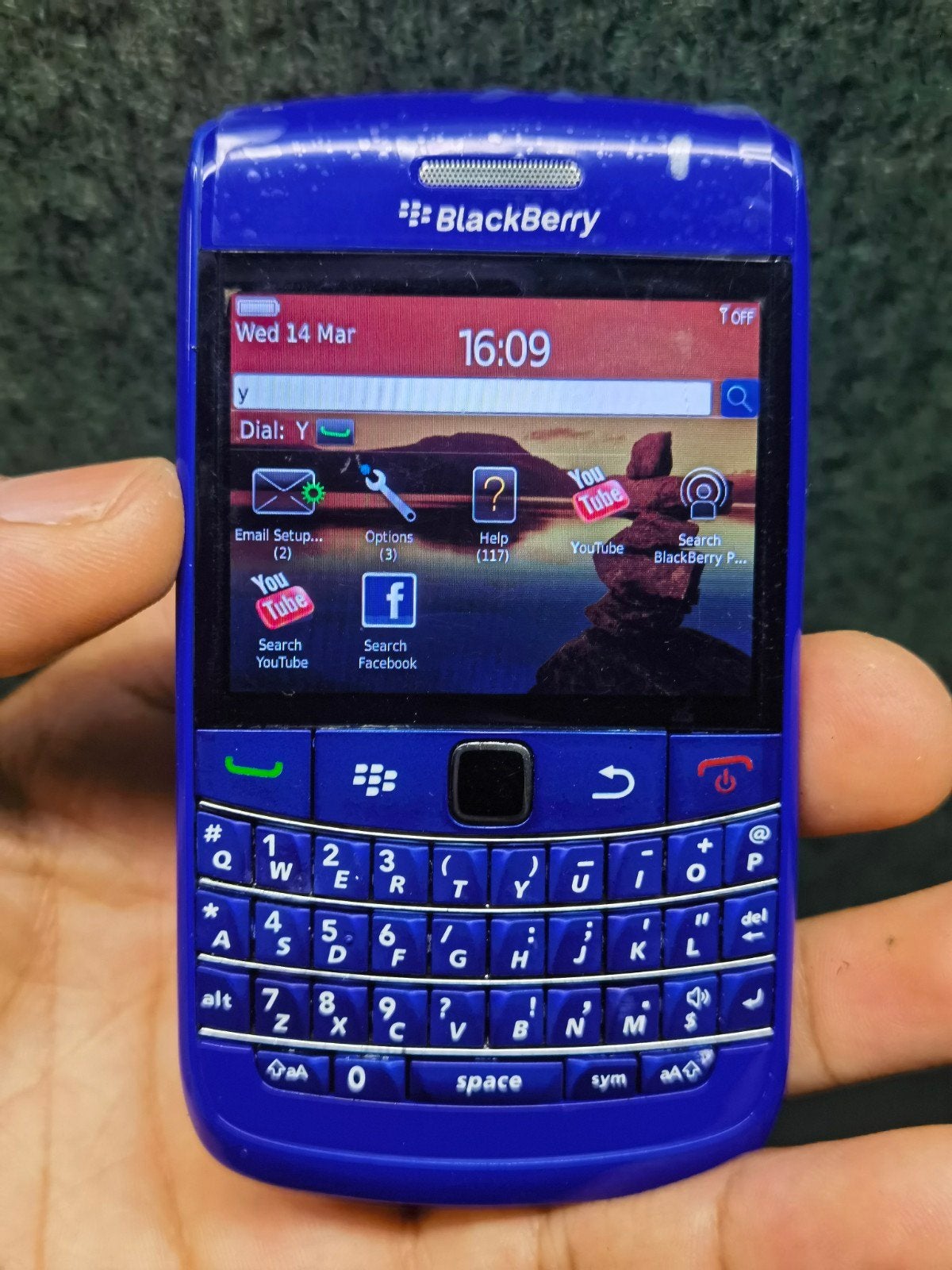 Goedwerkende blauwe blackberry bold 9780 met fysiek to, Ophalen of Verzenden, Zo goed als nieuw