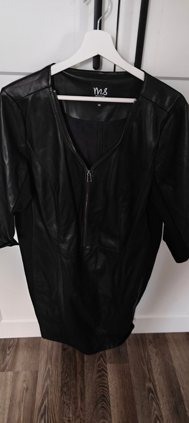 lederlook jurk maat 48, zwart, Zwart, Maat 46/48 (XL) of groter, Ophalen of Verzenden, Zo goed als nieuw