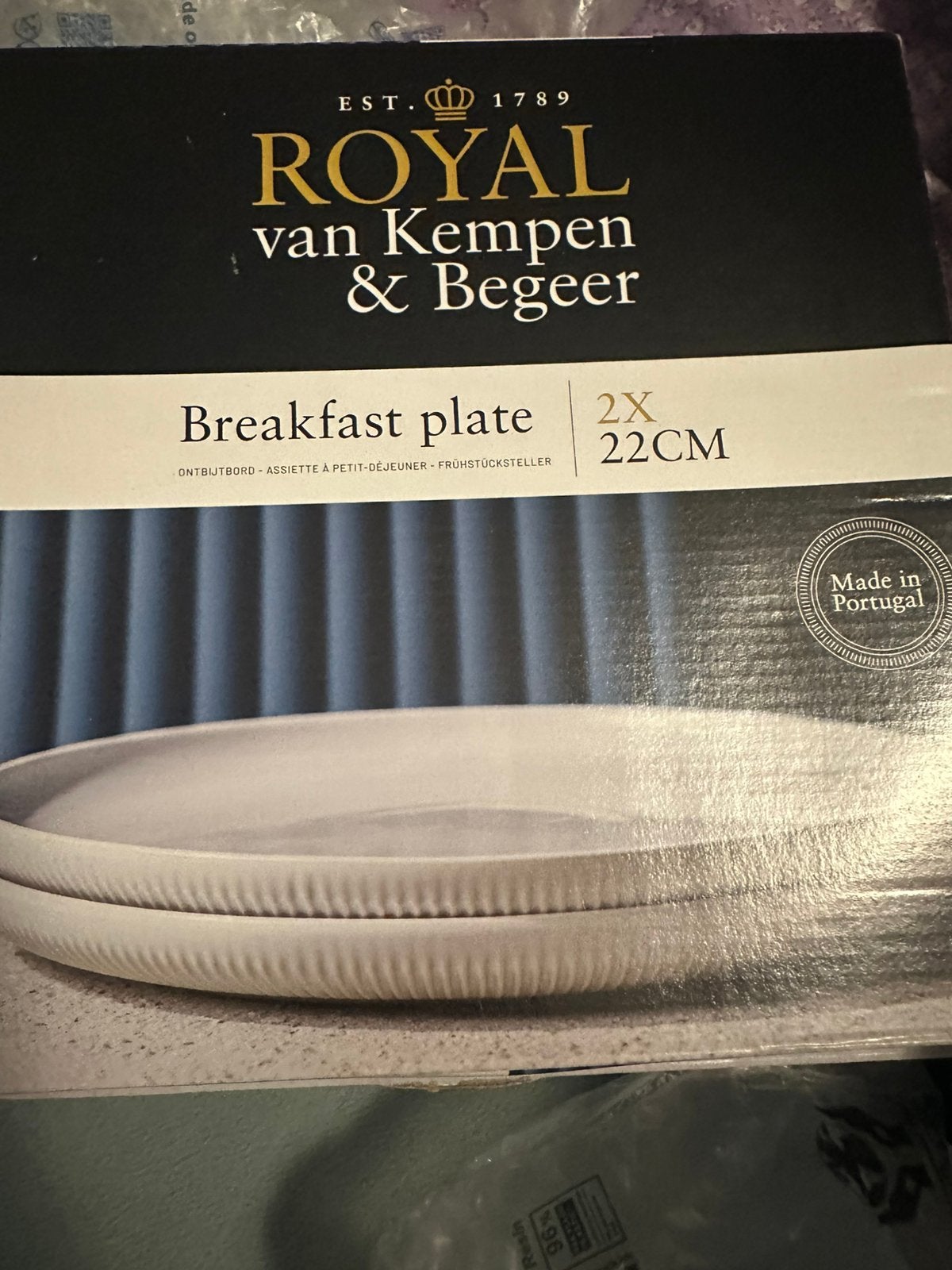 Royal Van Kempen & Begeer Ontbijtborden Wit, Huis en Inrichting, Keuken | Servies, Nieuw, Ophalen of Verzenden, Bord(en), Overige stijlen