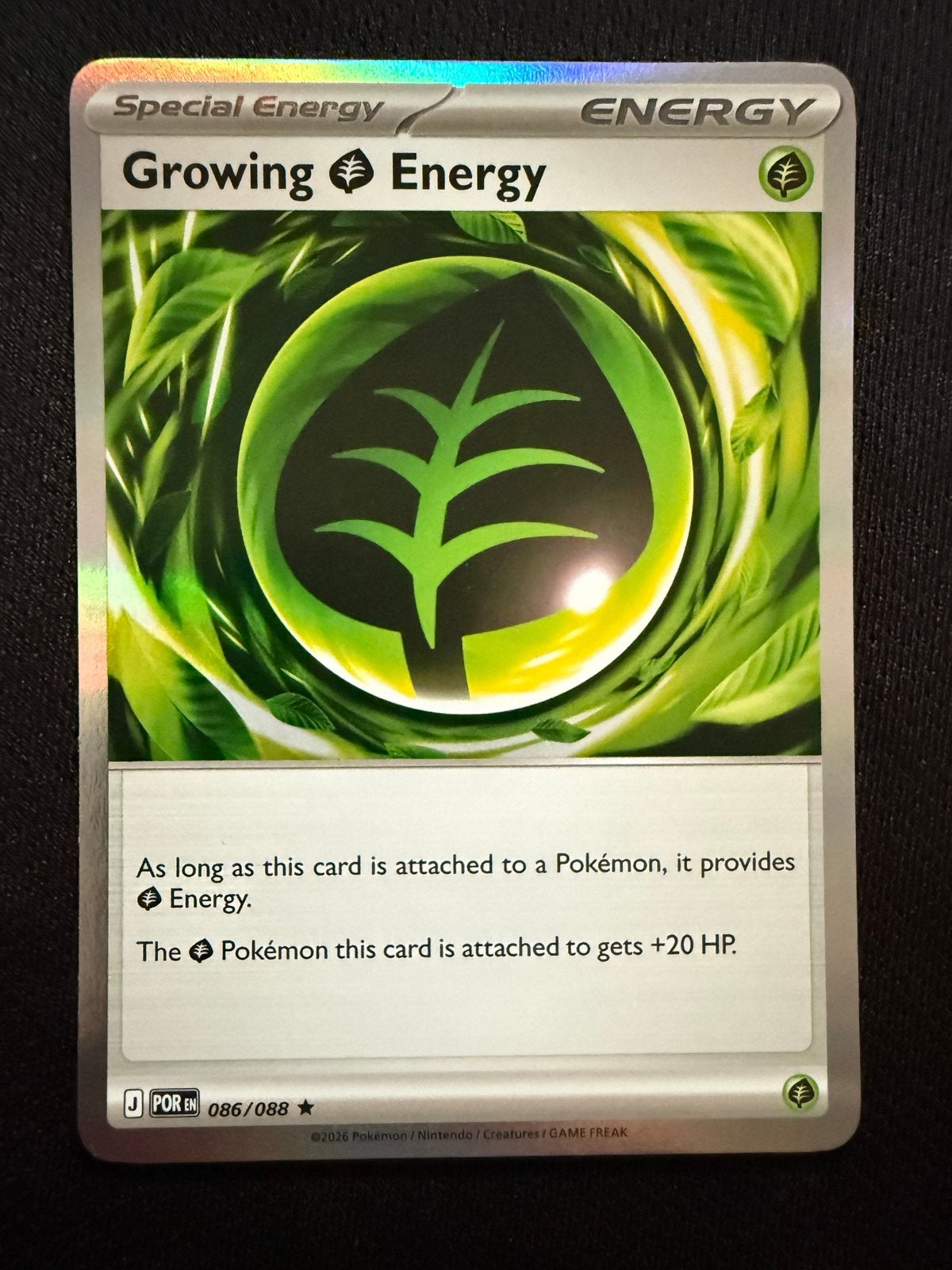 Pokémon TCG: Growing Energy (Foil) - Special Energy Kaart, Ophalen of Verzenden, Zo goed als nieuw, Losse kaart, Foil