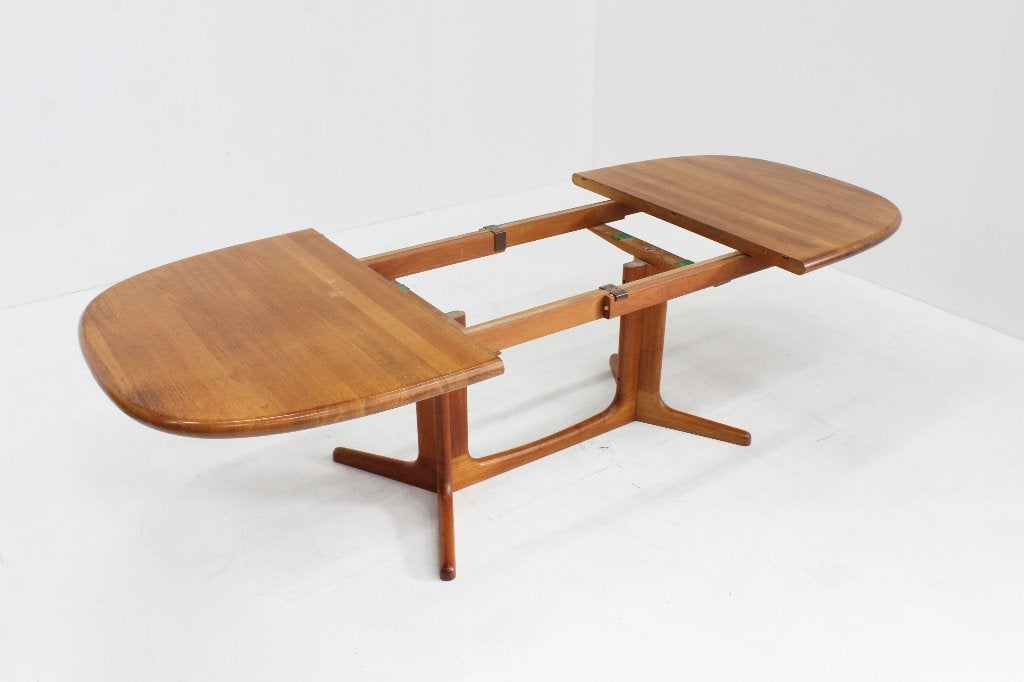 Vintage ovalen uitschuifbare eettafel tafel teak Glostrup, Gebruikt, 200 cm of meer, Vijf personen of meer, Ovaal