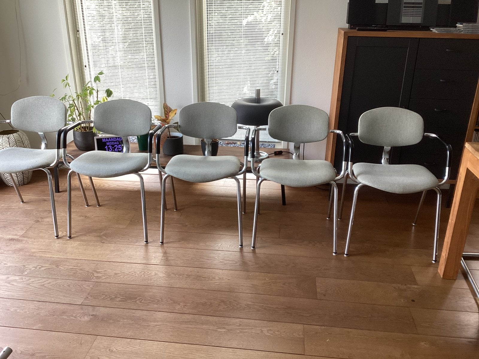 5 steelcase strafor vintage tafelstoelen jaren 70, Ophalen, Gebruikt