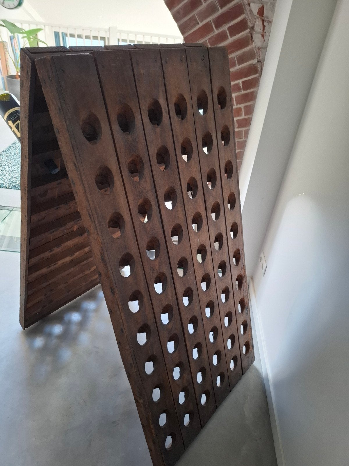pupitre 2x60 flessen hout, Ophalen, Hout