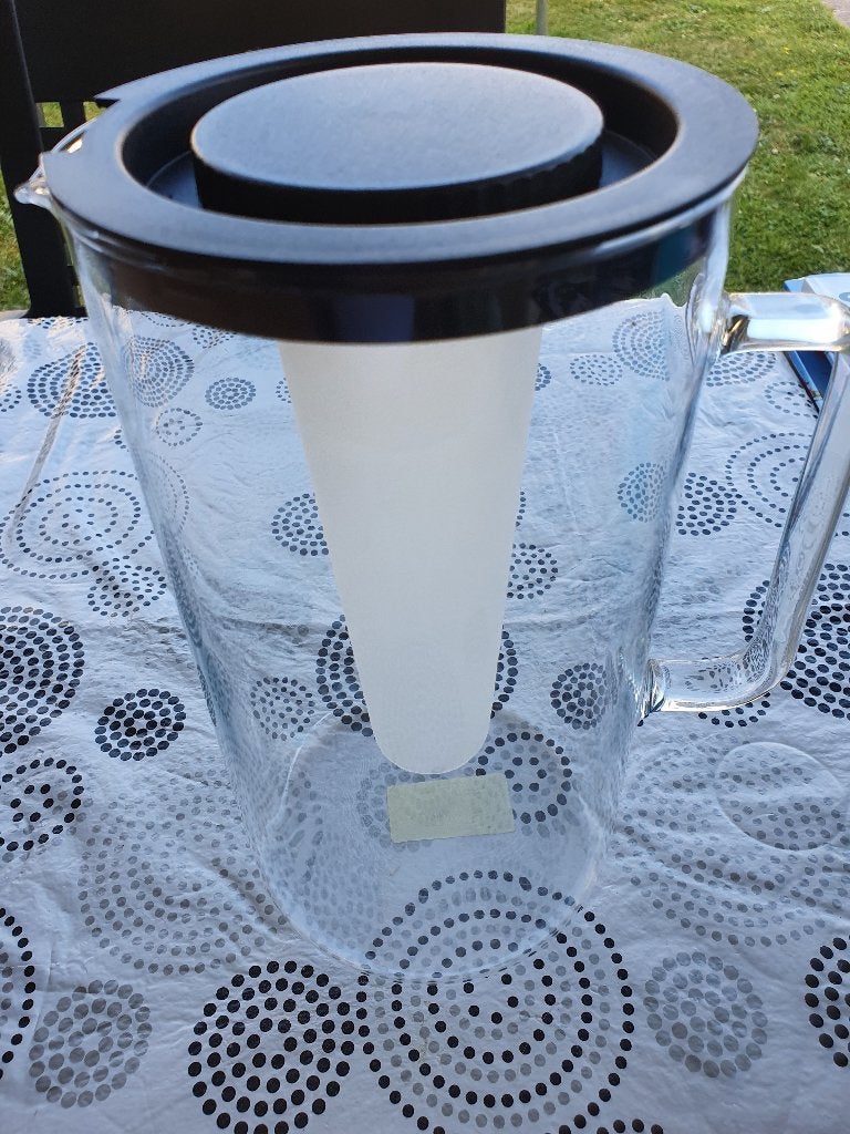 Glazen sapkan met ijsblokjeshouder, merk: Hema, Ophalen of Verzenden, Zo goed als nieuw, Overige merken, Glas