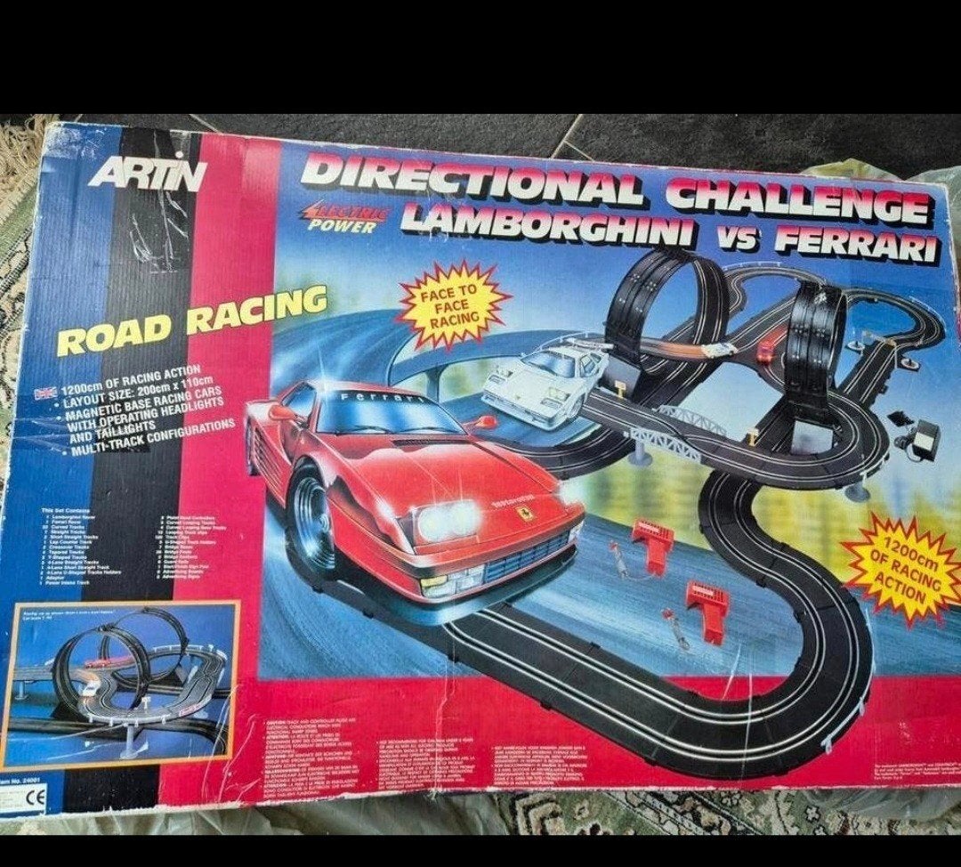 Artin Racebaan Ferrari vs Lambo extra uitgebreid, Ophalen of Verzenden, Elektrisch, Overige merken