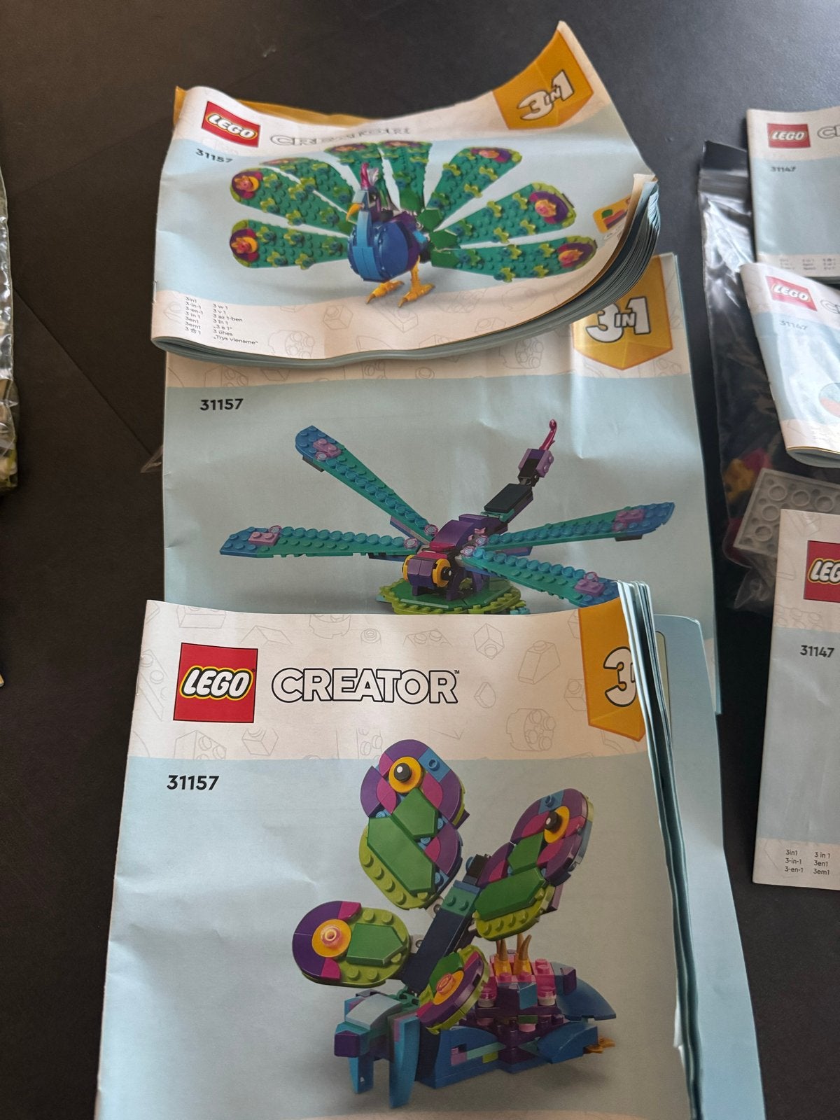 Lego Creator 3in1 Pauw, Libel, Vlinder (set 31157), Ophalen of Verzenden, Zo goed als nieuw