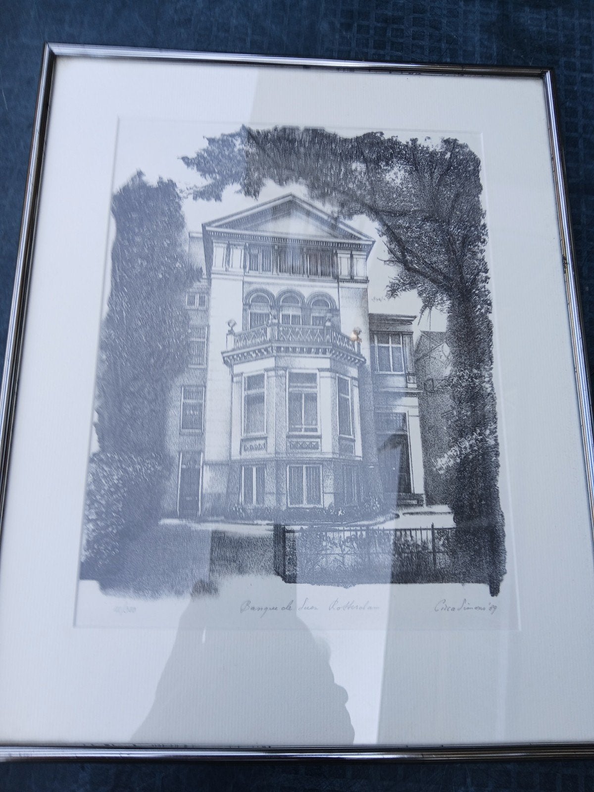 Ets van Simons, Stadsgezicht Rotterdam, circa 1989, Ophalen of Verzenden, 1950 - 1999, Ets, Stadsgezicht