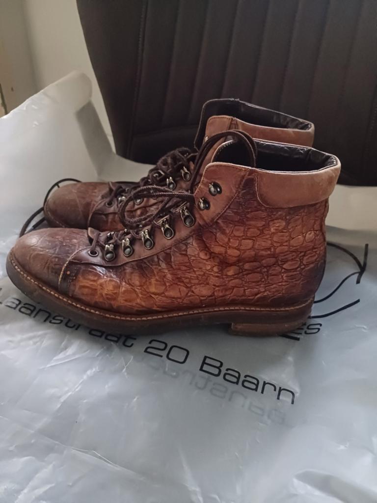 Giorgio bruine leren boots met krokodillenprint, Kleding | Heren, Schoenen, Bruin, Ophalen of Verzenden, Gedragen, Boots