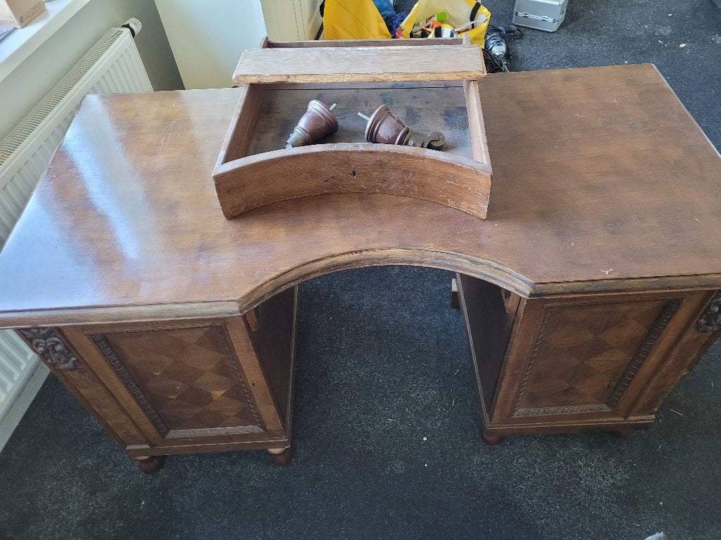 antiek eikenhouten schrijfbureau, Antiek en Kunst, Ophalen