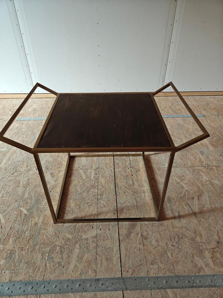 Stijlvol Bijzettafeltje met Goudkleurig Frame, Ophalen, Minder dan 45 cm, Minder dan 55 cm, Gebruikt