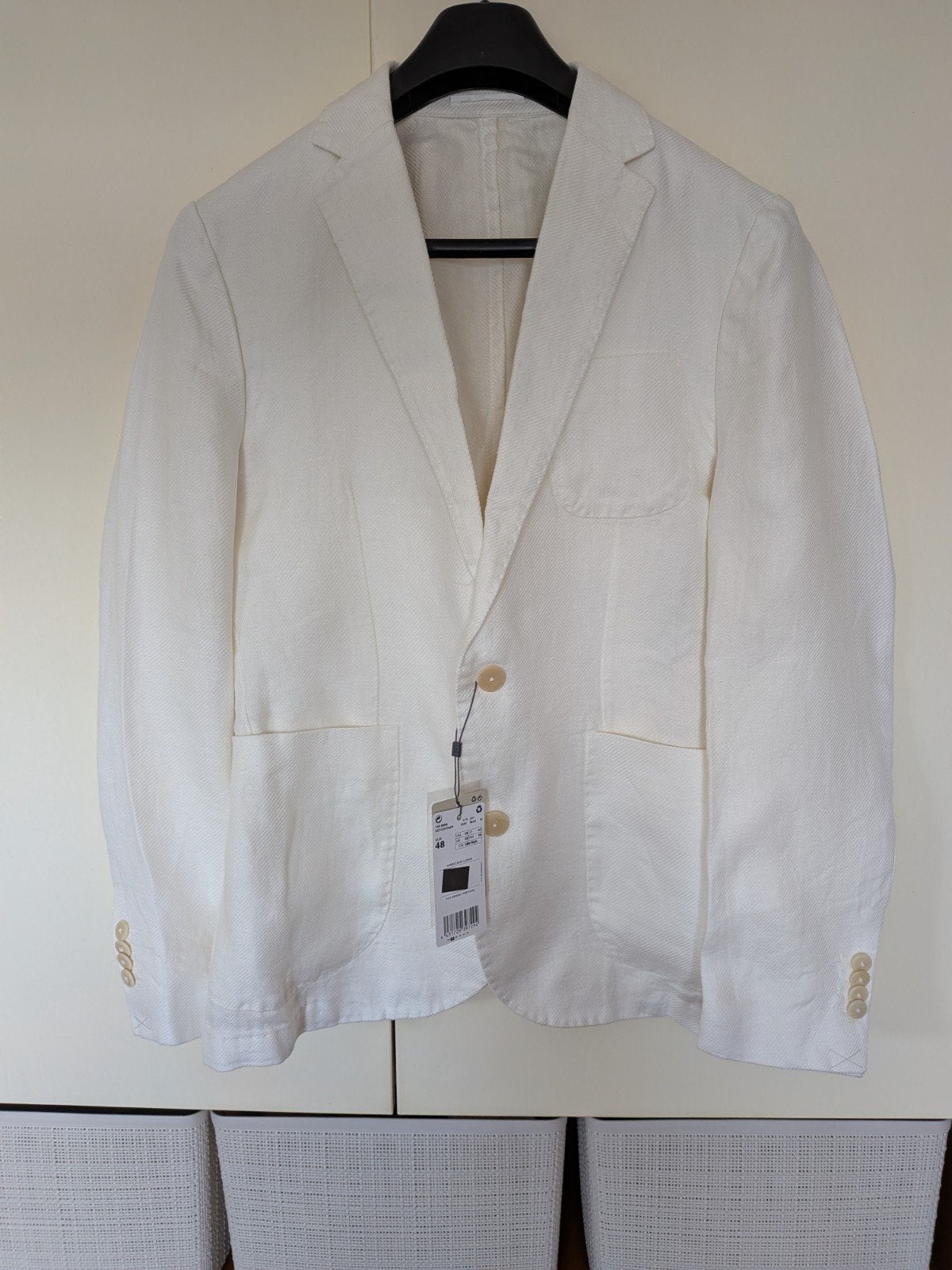 Mango Men linnen pak - Gebroken wit / Maat 48/50 NIEUW, Maat 48/50 (M), Wit, Nieuw, Ophalen of Verzenden