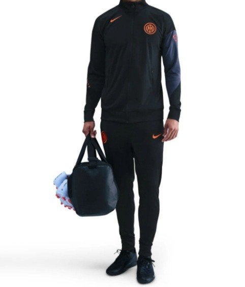 Nike Inter Milan Trainingspak Zwart Oranje, Ophalen, Zwart, Nike, Voetbal