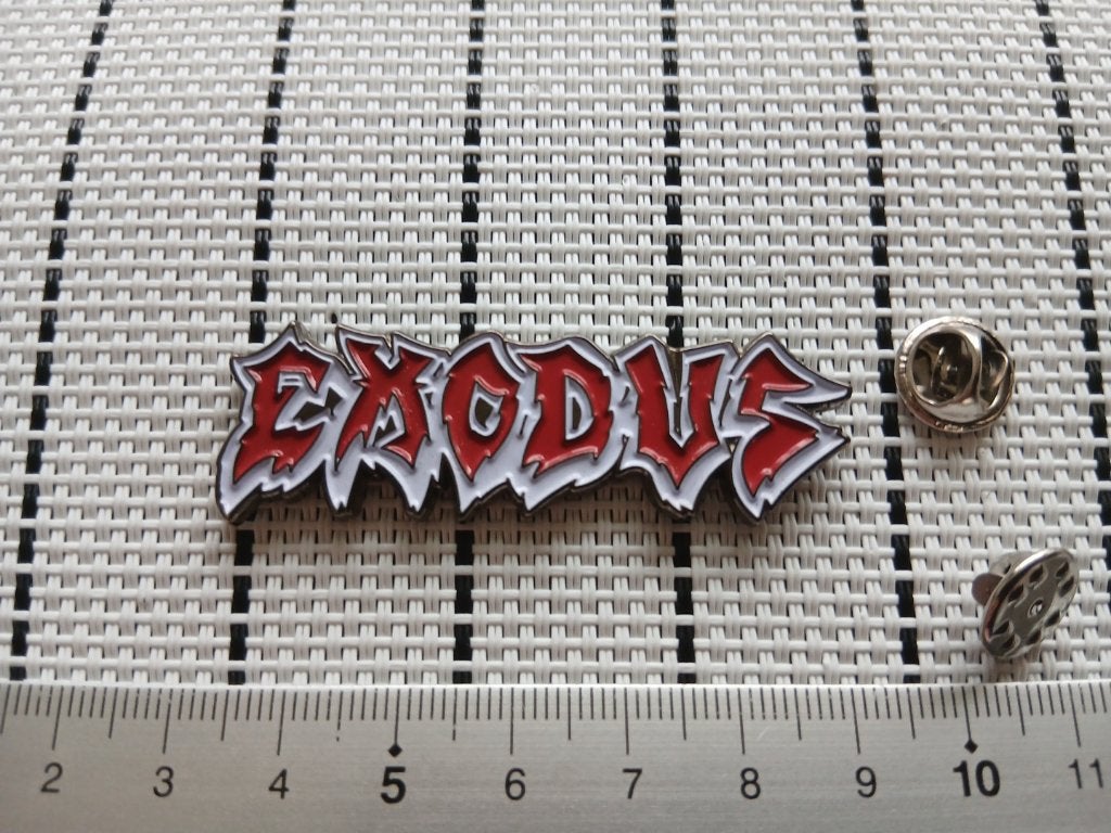Exodus vrij mooie  shaped logo pin speld badge n3 metal, Ophalen of Verzenden, Nieuw, Overige typen