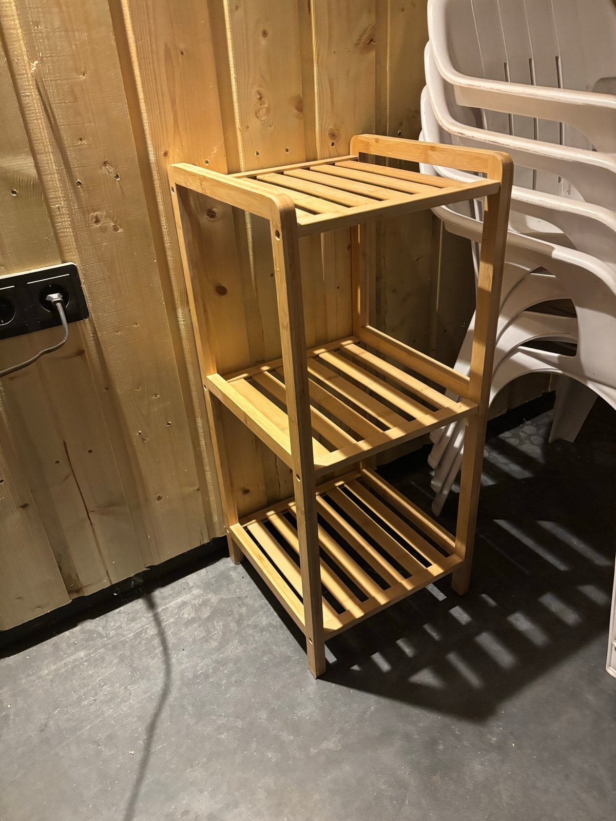 Houten Bijzetkastje / Etagère - Praktisch en Stijlvol, Minder dan 55 cm, Gebruikt, Ophalen of Verzenden, 60 cm of meer