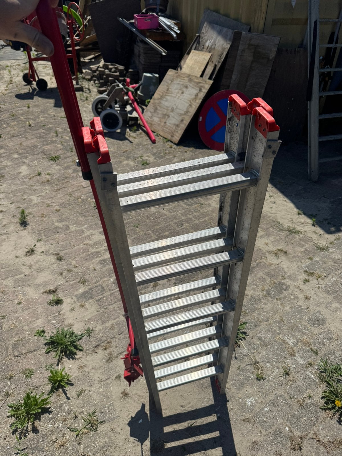 Aluminium vlieringtrap, Doe-het-zelf en Verbouw, Ladders en Trappen, Ophalen, Gebruikt, Ladder, Opvouwbaar of Inschuifbaar