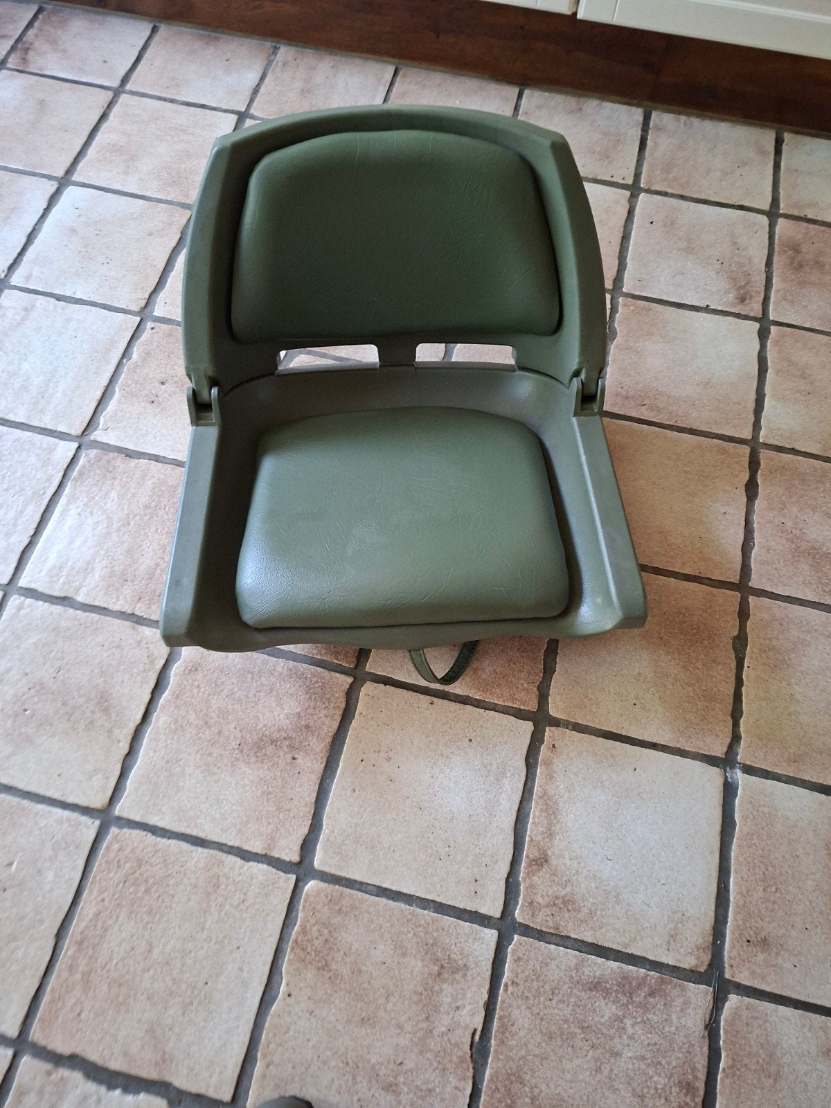 Bootstoel met draaiplateau - Groen, opvouwbaar, Ophalen of Verzenden, Gebruikt, Interieur en Kussens