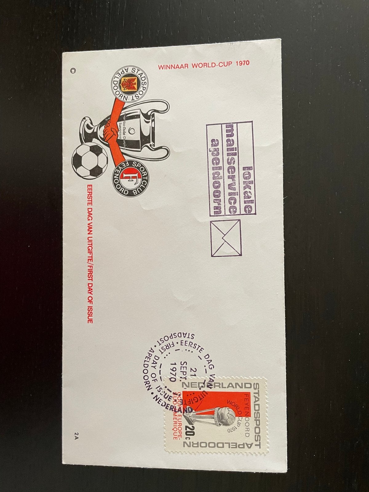 Feyenoord Eerste Dag Uitgifte Enveloppen 1970 - 2 stuks, Postzegels en Munten, Postzegels | Eerstedagenveloppen, Ophalen, Onbeschreven