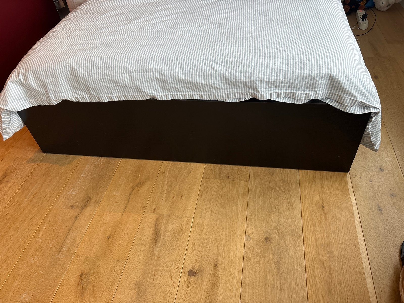 IKEA bedframe 140x200 zwart (excl. lattenbodem), Ophalen, Gebruikt, Zwart, Tweepersoons