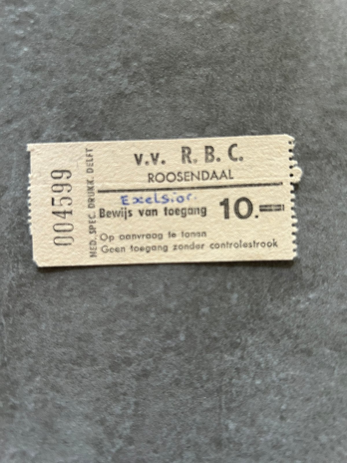 RBC - Excelsior ticket, Ophalen of Verzenden, Overige binnenlandse clubs, Overige typen